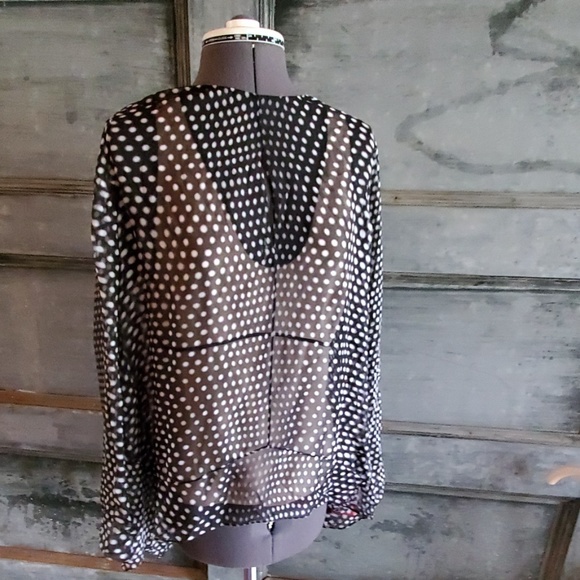 Polka-Dot Silk-Chiffon Blouse size 46 - Picture 3 of 6